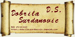Dobrila Surdanović vizit kartica